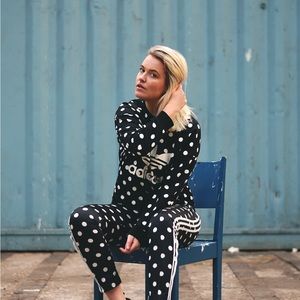 adidas polka dot track suit.